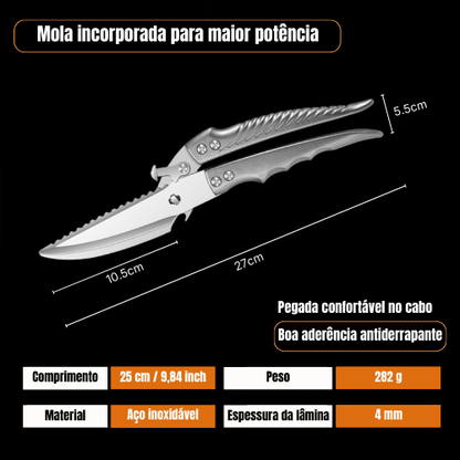 Tijeras Desmontables Para Cortar Huesos De Pollo, Tijeras De Cocina Multifuncionales De Acero Inoxidable, Afiladas Y Resistentes (Color Plata)