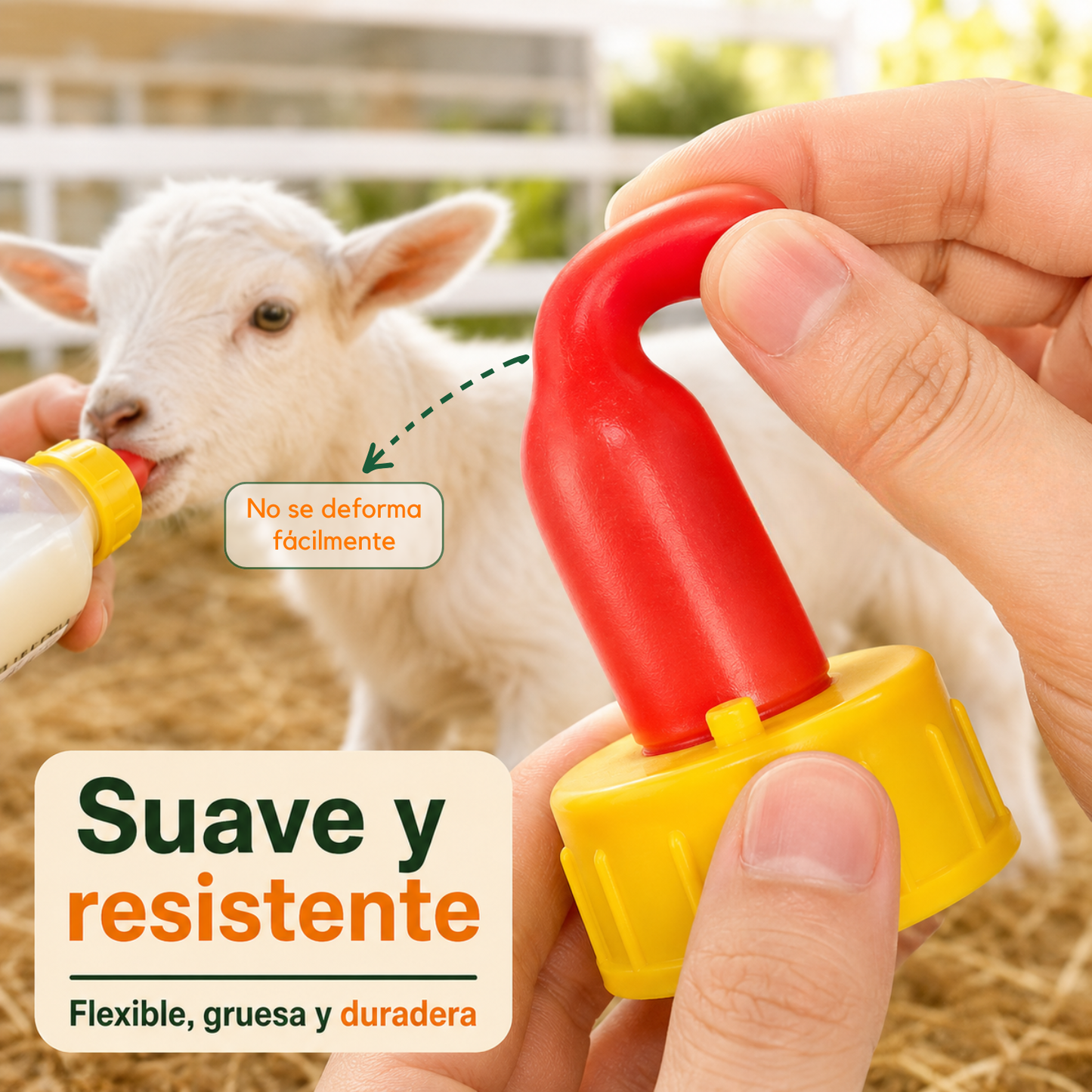 Tetina ganadera de silicona para crías – Para cabritos, corderos y lechones