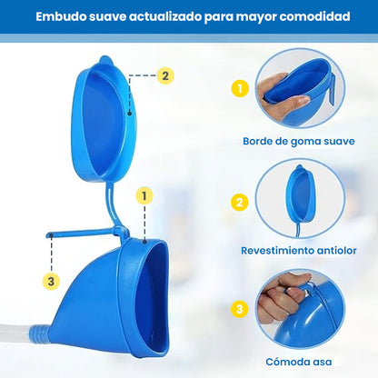 Urinario médico de gran capacidad con tubo largo para ancianos, pacientes encamados, viajeros