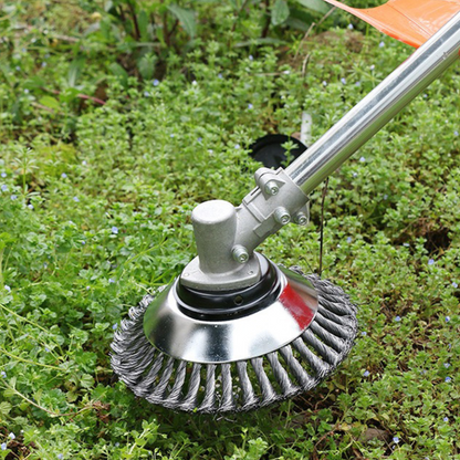 Hoja de Corte de Césped de Alambre de Acero Súper Resistente 360° (Incluye Kit de Adaptadores)
