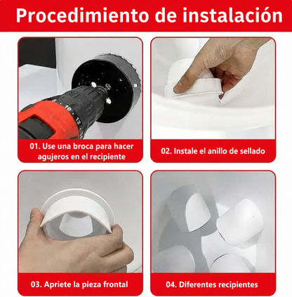 Puerta de alimentación automática para gallinas y patos, compatible con todo tipo de cubos — incluye sierra de corona