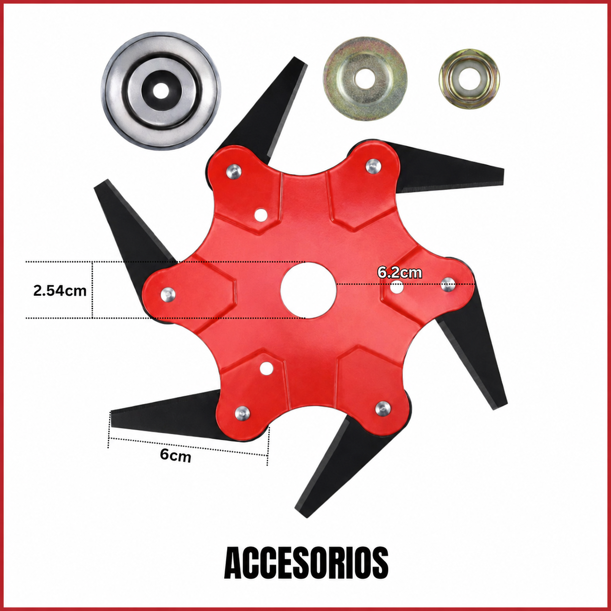 Cabezal De Corte De 6 Dientes De Acero (Accesorios Incluidos)