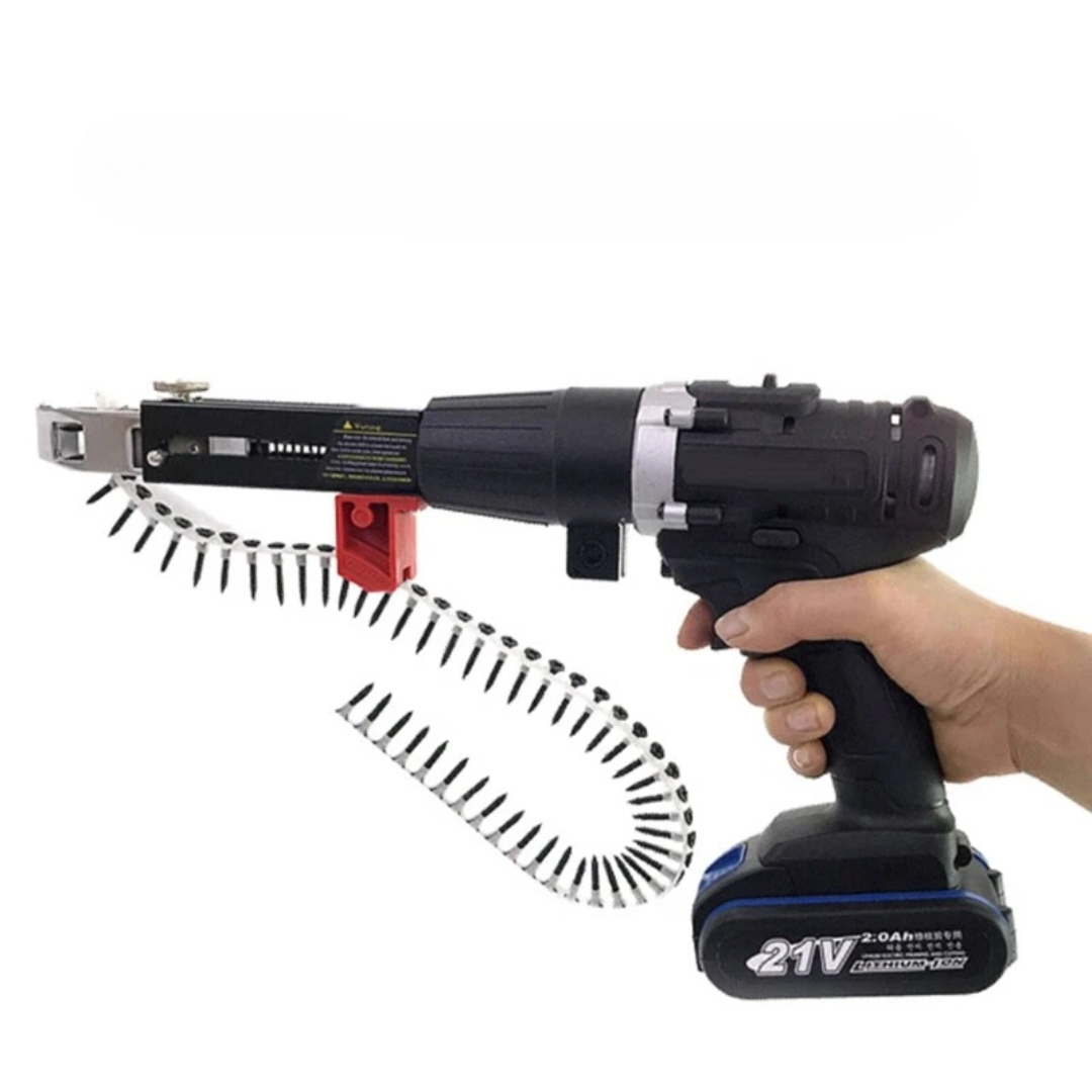 Adaptador De Atornillador Automático Con Tira De Tornillos – Compatible Con Múltiples Tipos De Taladros (Incluye 1 Cinta Con 50 Tornillos)