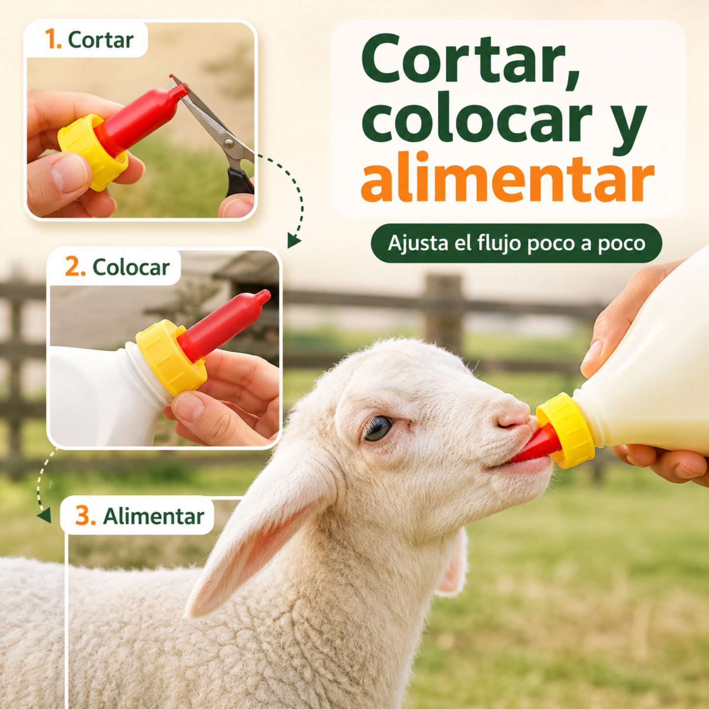 Tetina ganadera de silicona para crías – Para cabritos, corderos y lechones