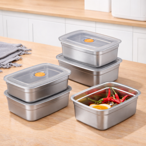 Recipiente para alimentos de acero inoxidable 316 con vacío – Frescura garantizada al 100%