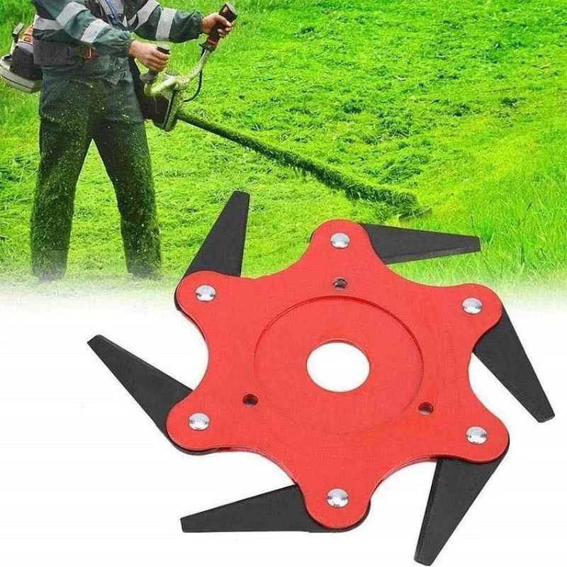 Cabezal de corte con 6 cuchillas para desbrozadora - Accesorios incluidos
