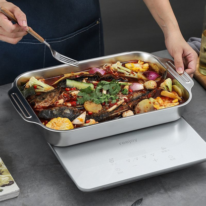 Bandeja De Cocina De Acero Inoxidable SUS304 – Ideal Para Ollas Calientes, Vapor, Horneado Y Almacenamiento
