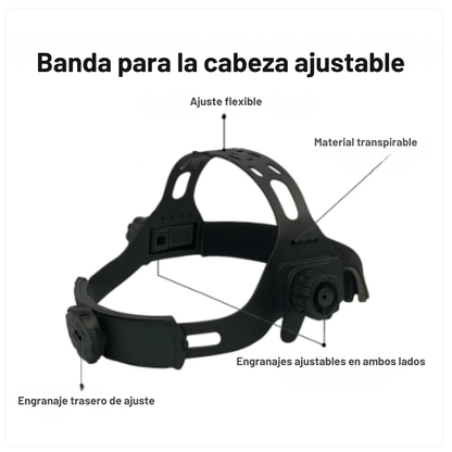 Máscara de soldadura automática oscurecible premium con luz LED, ligera de llevar y con protección total para los ojos