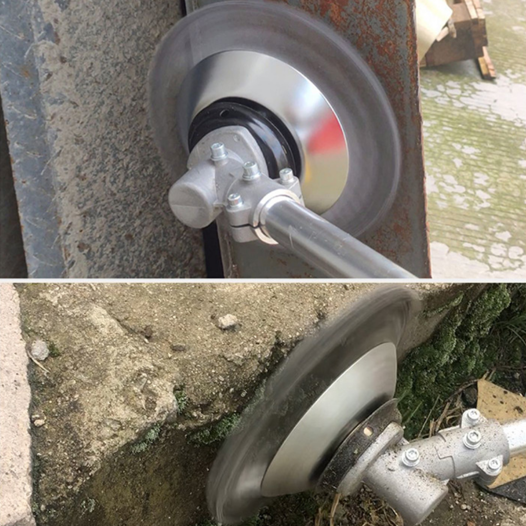 Hoja de Corte de Césped de Alambre de Acero Súper Resistente 360° (Incluye Kit de Adaptadores)