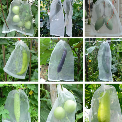Sacos de malla transpirables y reutilizables para la protección de frutas y verduras – Protege contra insectos, moscas de la fruta y aves