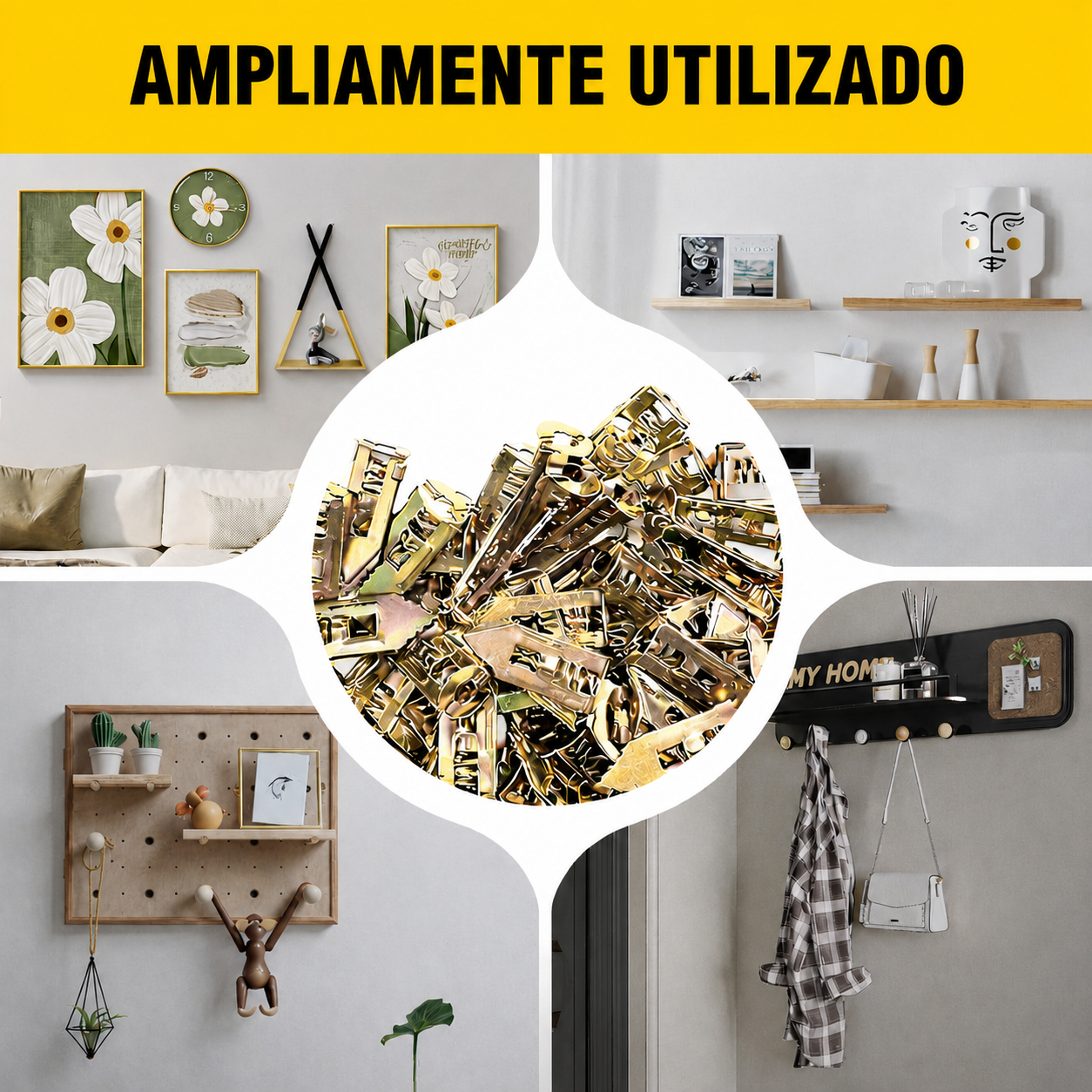 Kit Con 50 Piezas De Anclajes Y Tornillos Para Drywall, Madera Y Contrachapado
