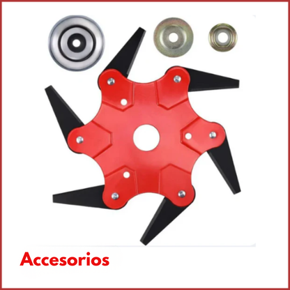 Cuchilla para césped con 6 dientes de acero (accesorios incluidos)