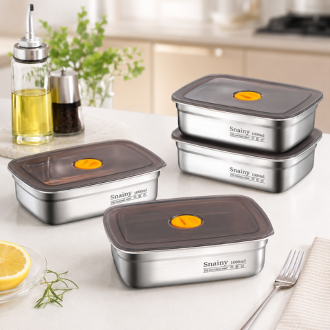 Recipiente de Alimentos de Acero Inoxidable 316 Premium - Sellado al Vacío, Antibacteriano y Máxima Seguridad