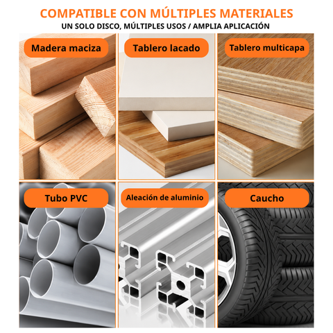 Disco de corte de aleación multifuncional 18T de 110 mm – corta madera, metal, PVC y aluminio