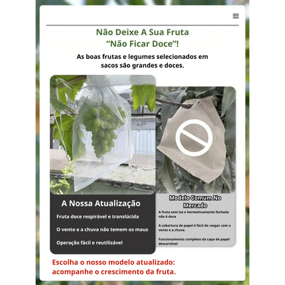 Sacos De Malha Respiráveis Reutilizáveis Para Proteção De Frutas E Vegetais – Proteja Contra Insetos, Moscas-Das-Frutas E Pássaros