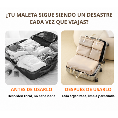 Bolso organizador de viaje multifuncional 10 en 1 que ahorra espacio y se pliega fácilmente