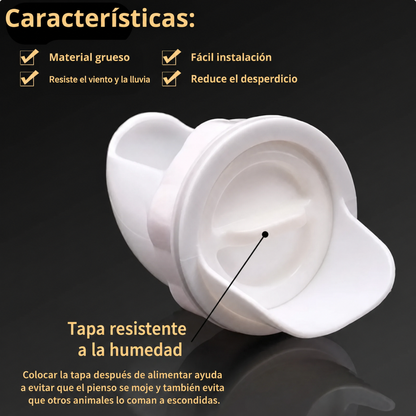 Puerta de alimentación automática para gallinas y patos, compatible con todo tipo de cubos — incluye sierra de corona