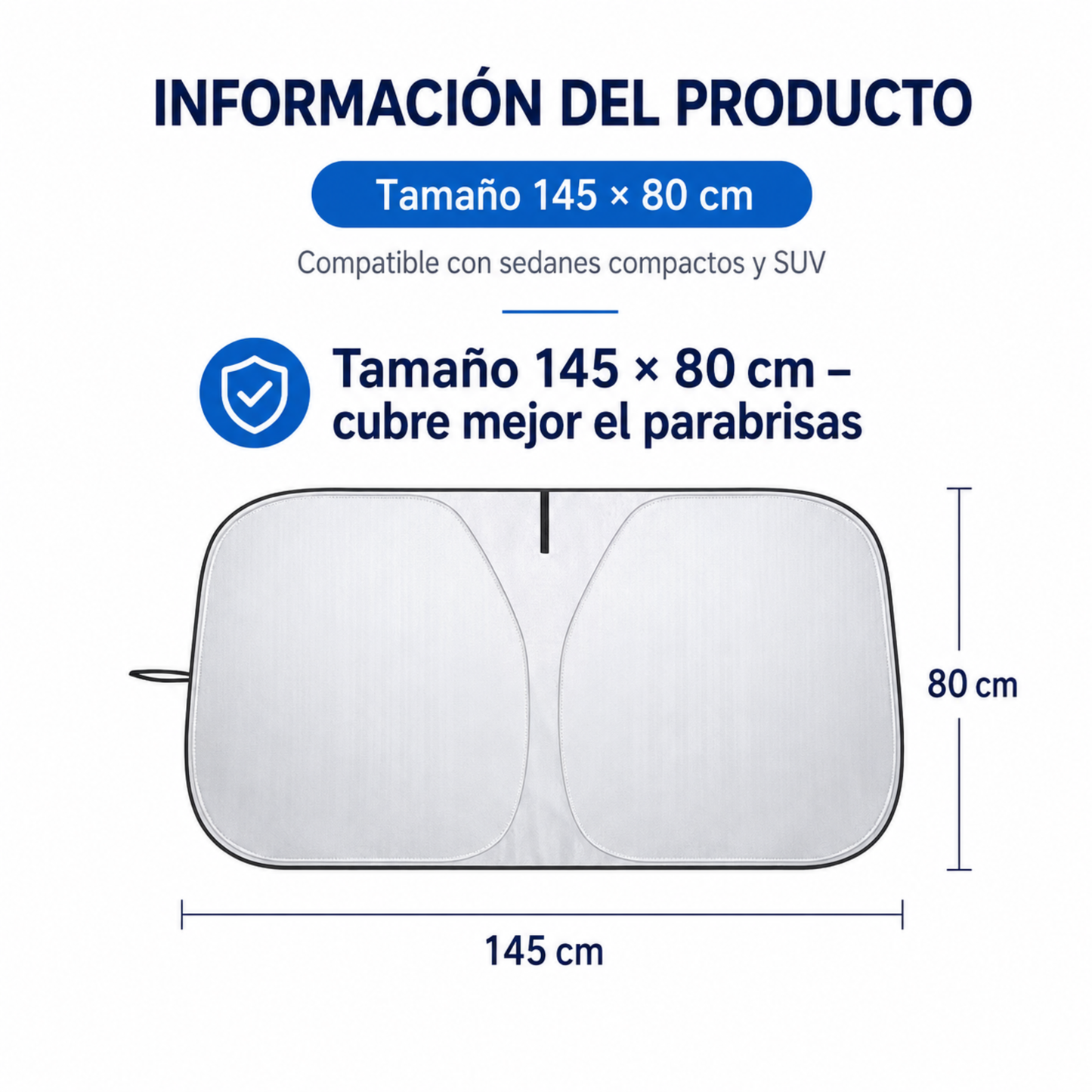 Parasol Térmico Anti-UV para Coche 145 × 80 cm – Interior Más Fresco y Protegido
