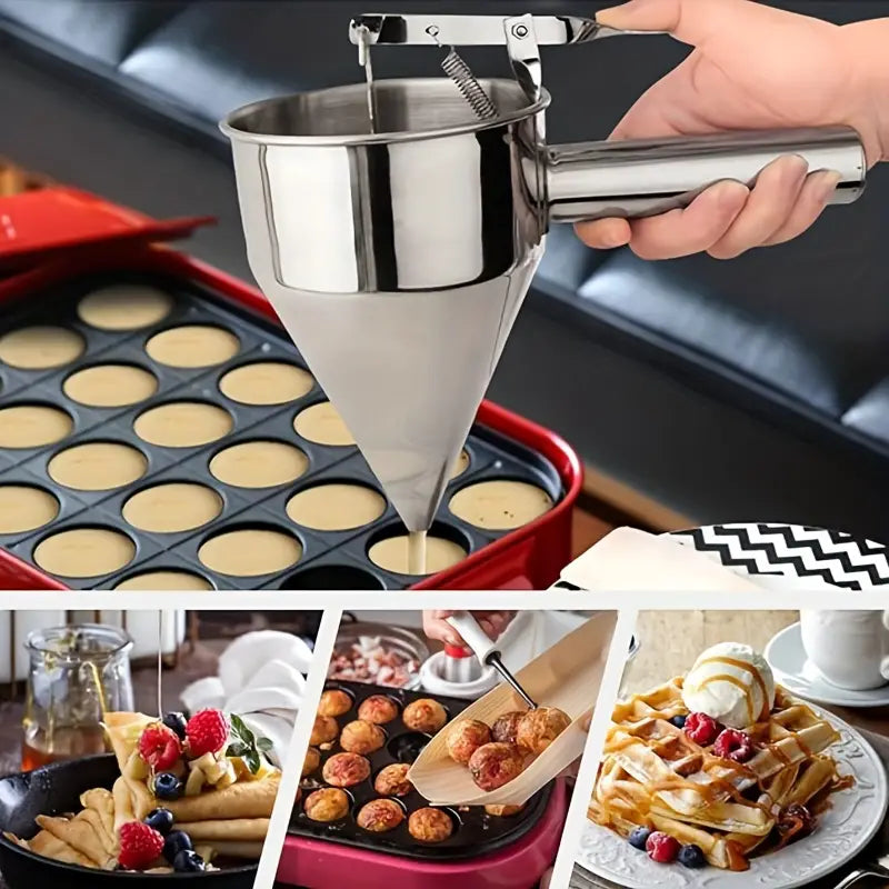 Dispensador De Masa De Acero Inoxidable Con Mango Y Soporte
