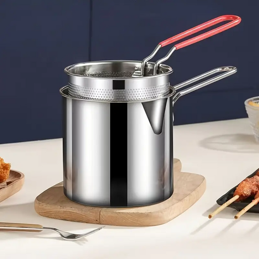 Sartén Multifuncional De Acero Inoxidable 304, Sartén Con Filtro Para Ahorrar Aceite.