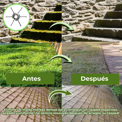 El cabezal del cortacésped tiene 6 ramas tejidas con alambre de acero resistente