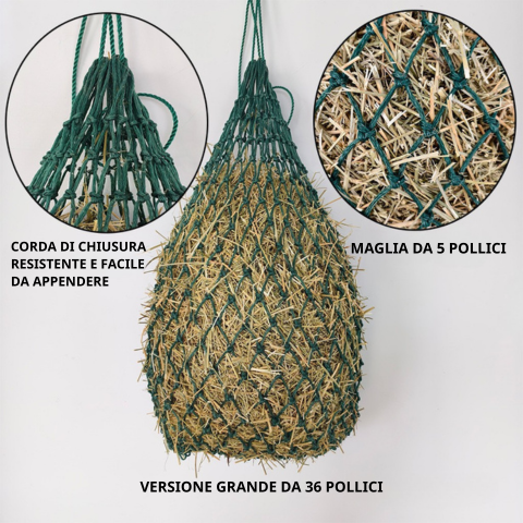 Rete Porta-Fieno XL – Fino al 90% di Fieno in Meno Sprecato