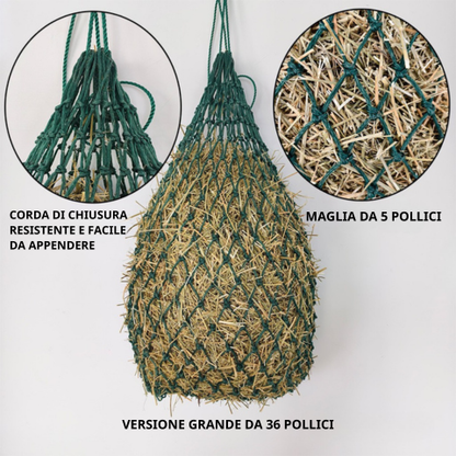 Rete Porta-Fieno XL – Fino al 90% di Fieno in Meno Sprecato