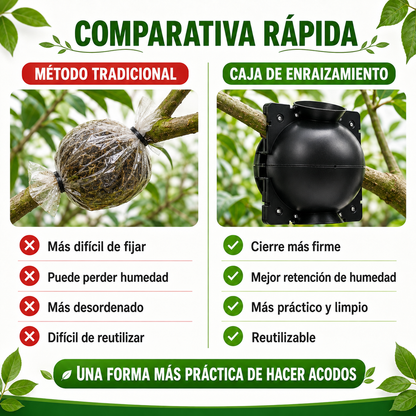 Caja de Enraizamiento para Acodo Aéreo – Pack de 10 Reutilizable para Propagación de Plantas