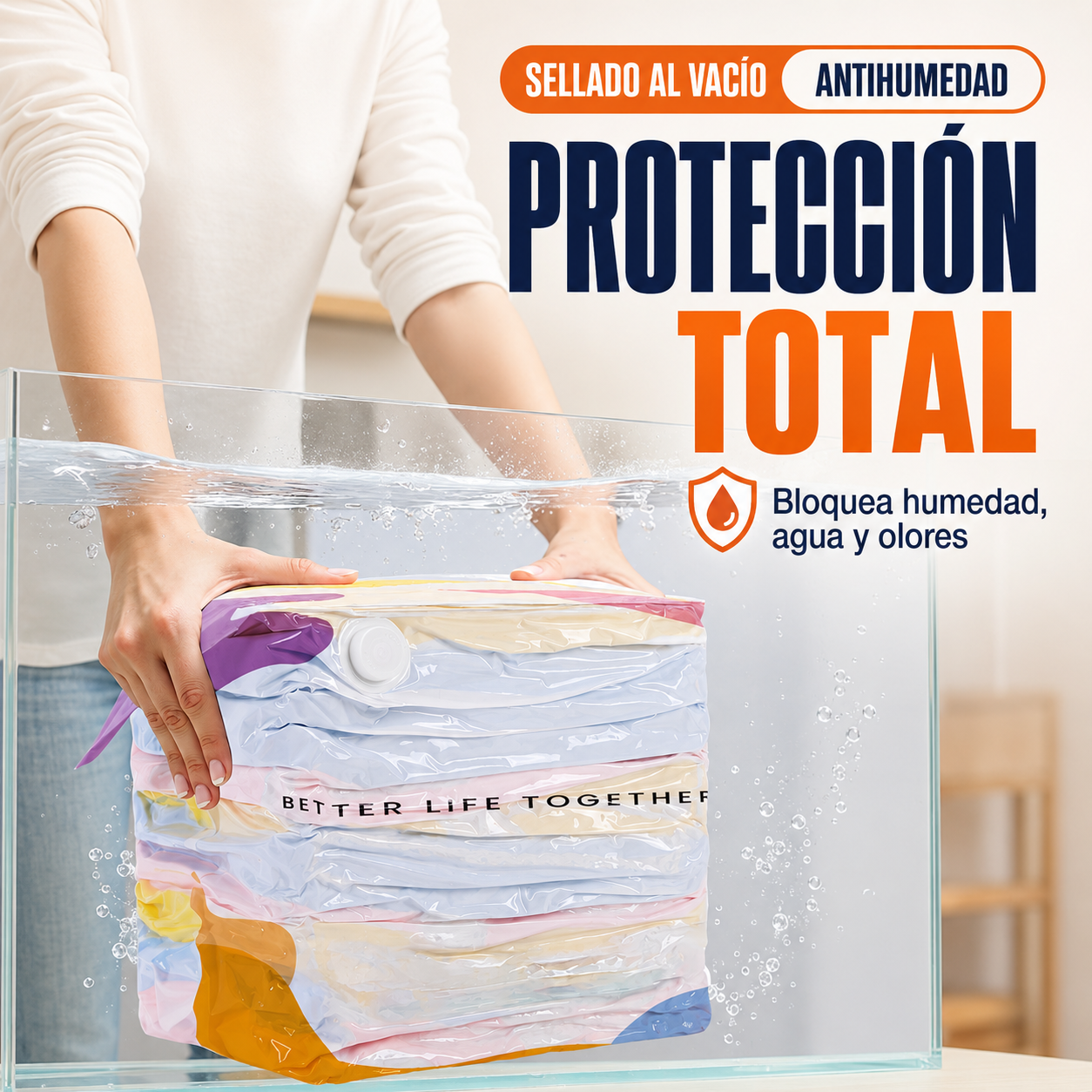 Bolsas De Almacenamiento Al Vacío 3D Sin Bomba – Compresión Rápida En 3 Segundos