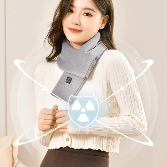 Bufanda Calefactable USB Para Hombres Y Mujeres, Con 3 Niveles De Regulación De Temperatura - Incluye Batería Externa (Color Gris)