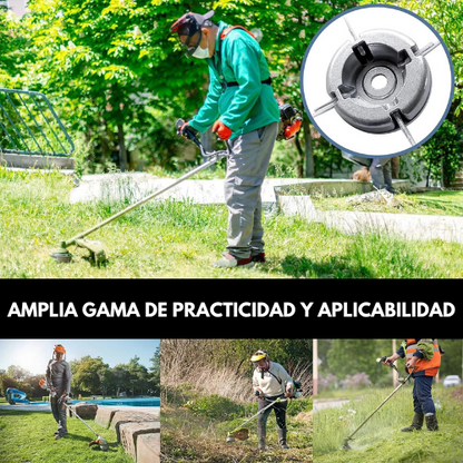 (10 Cables De Acero GRATIS 🎁) Cabezal De Desbrozadora Universal Con 4 Cables De Acero - Acople Metálico Para Desbrozadoras Y Cortacéspedes