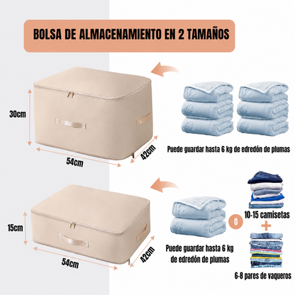 Bolsas Organizadoras de Compresión Automática para Edredones, Ropa y Mantas, Impermeables y Resistentes a la Humedad (54 × 42 × 30 cm)