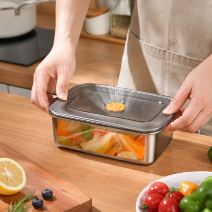 Recipiente para alimentos al vacío antibacteriano en acero inoxidable 316 (19x14x6 cm)