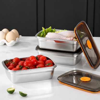 Recipiente para alimentos al vacío antibacteriano en acero inoxidable 316 (19x14x6 cm)