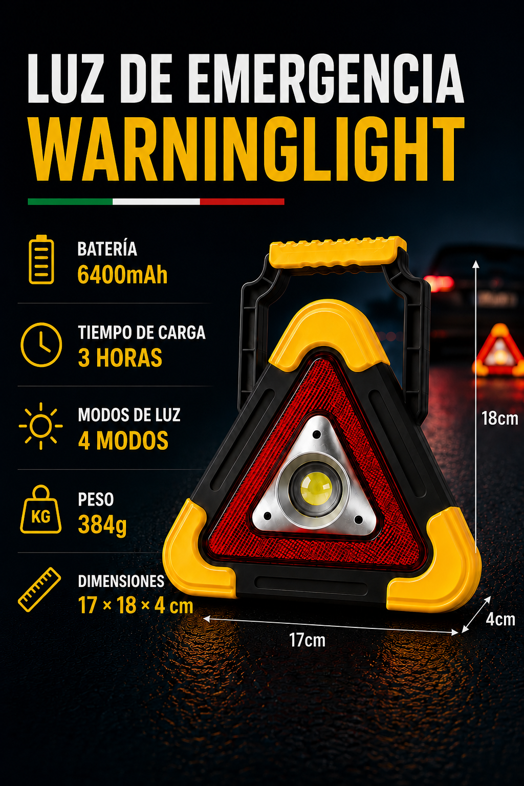 Triángulo De Emergencia LED Para Coche – Súper Oferta + Envío Gratis