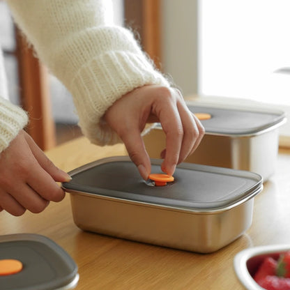 [🎁 Set 7+2 Gratis] Contenedor Hermético de Acero Inoxidable SUS316 - Apto para Horno y Microondas, Conserva la Frescura y Sabor (19 x 14 x 6 cm)