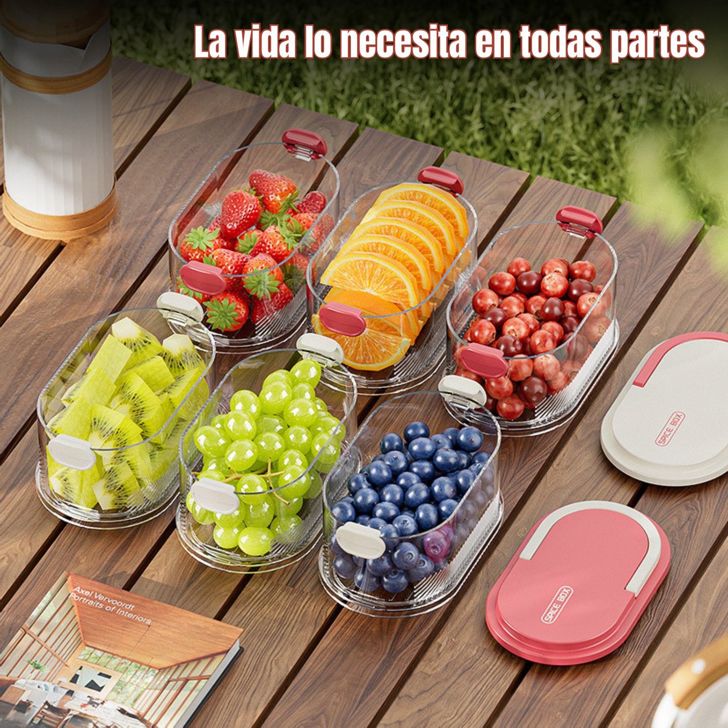 Contenedor Apilable De 4 Niveles, Transparente, Para Almacenar Alimentos, Con Cierre Hermético
