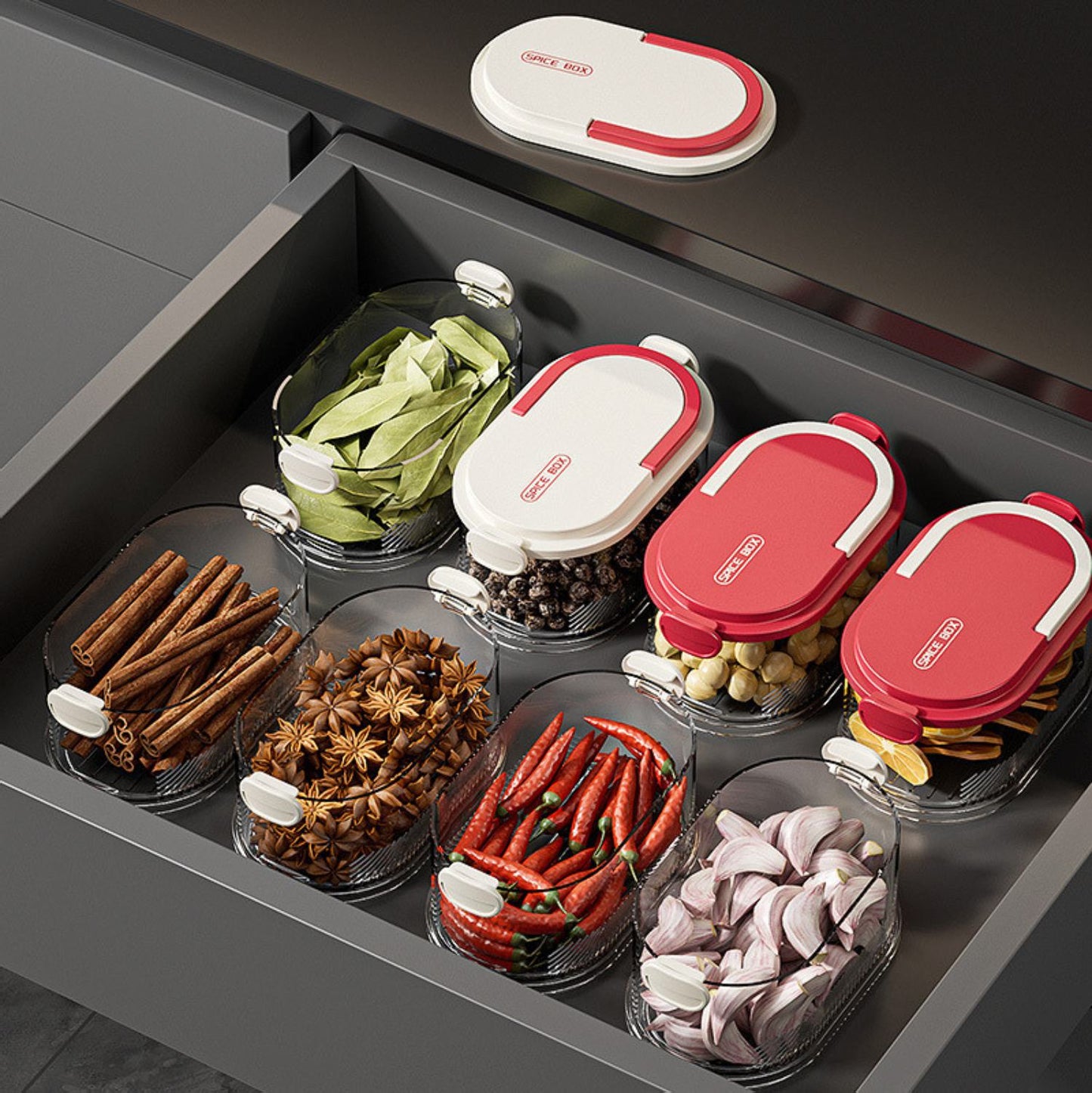 Contenedor Apilable De 4 Niveles, Transparente, Para Almacenar Alimentos, Con Cierre Hermético