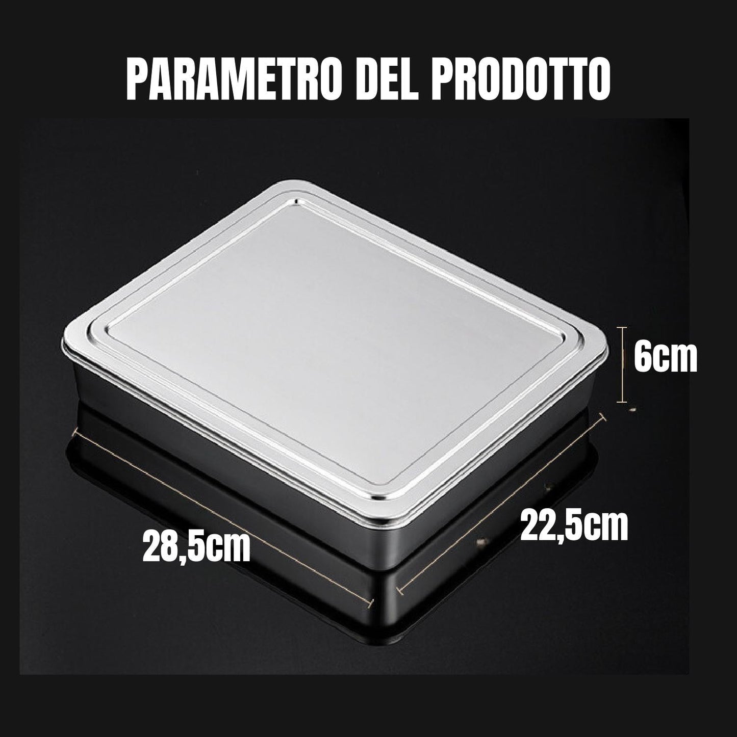 Set De 2 Cajas Para Tapa De Bandeja De Servicio De Acero Inoxidable (28.5*22.5*6 cm)