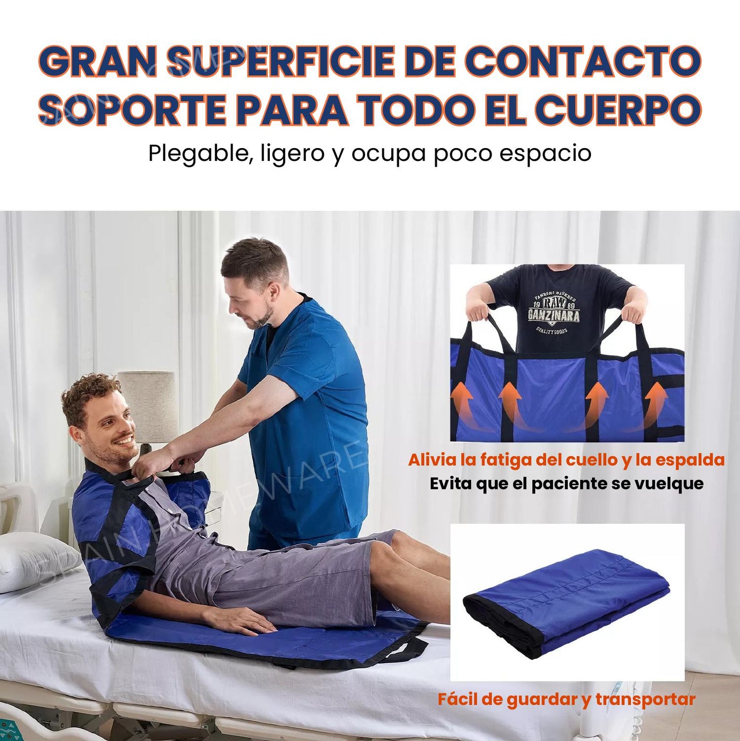 Tabla De Transferencia De Pacientes Con 6 Asas Reforzadas, Almohadilla Médica Multiusos Para Camas, Ancianos.