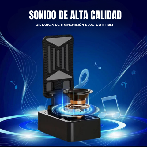 3 en 1, Soporte para teléfono, Altavoz bluetooth, Cargador de respaldo