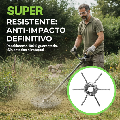 El cabezal del cortacésped tiene 6 ramas tejidas con alambre de acero resistente