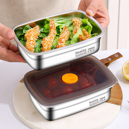 [🎁 Set 7+2 Gratis] Contenedor Hermético de Acero Inoxidable SUS316 - Apto para Horno y Microondas, Conserva la Frescura y Sabor (19 x 14 x 6 cm)