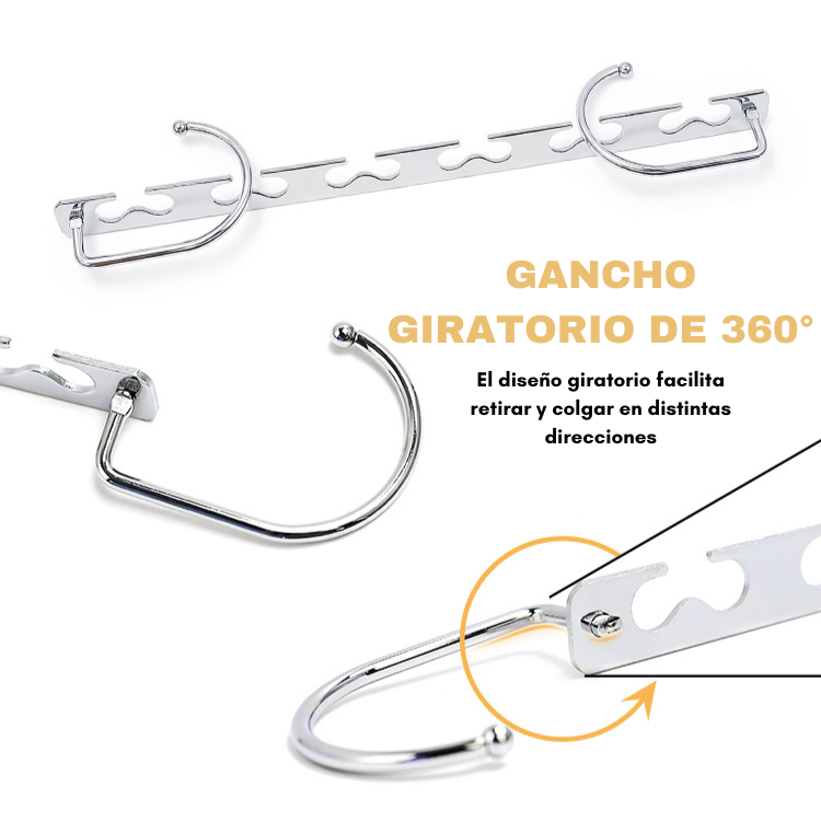 Magic Hangers Ahorro de espacio, perchas plegables robustas con 6 agujeros para colgar 12 prendas pesadas