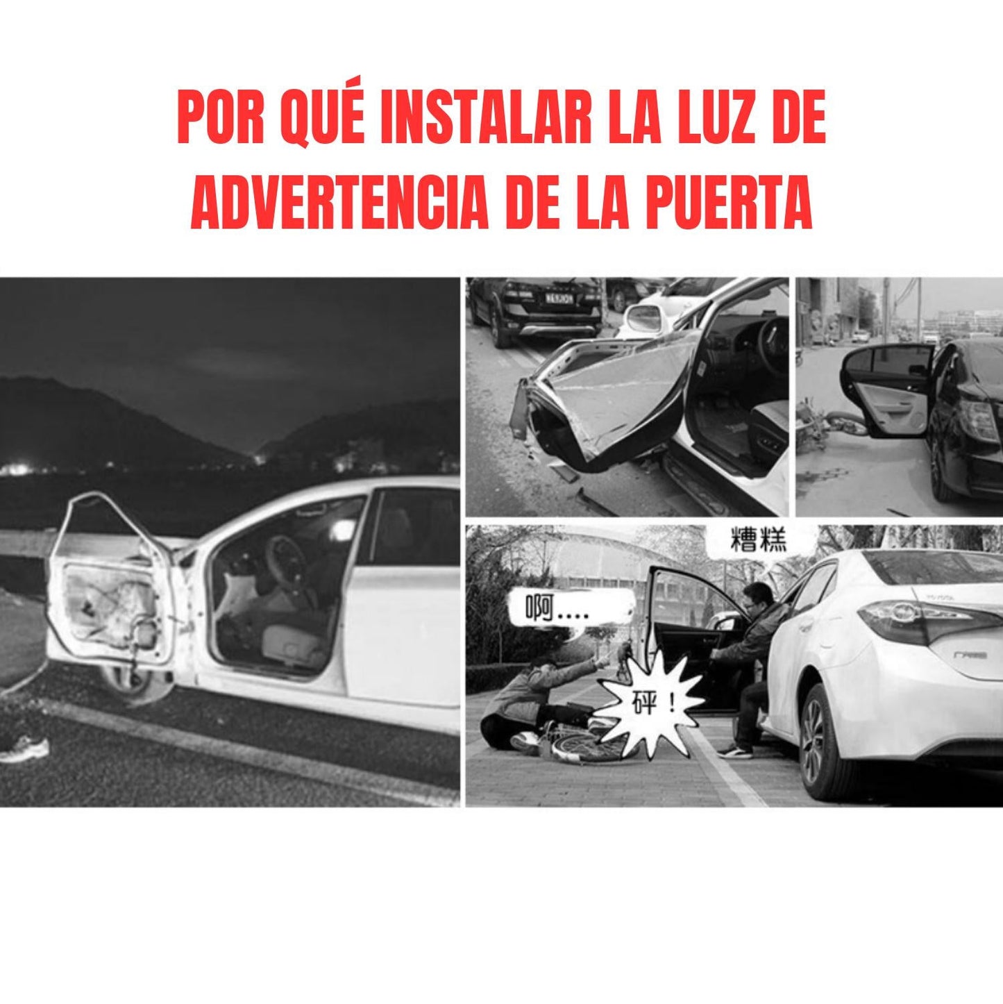 Luz LED De Advertencia De Seguridad Para La Prevención De Colisiones Al Abrir La Puerta Del Coche, Luz Sensor Intermitente Con Sensor Magnético Para Ayuda Al Aparcamiento