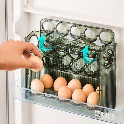 Bandeja para huevos de 3 capas de gran capacidad con inversión automática de 90 grados
