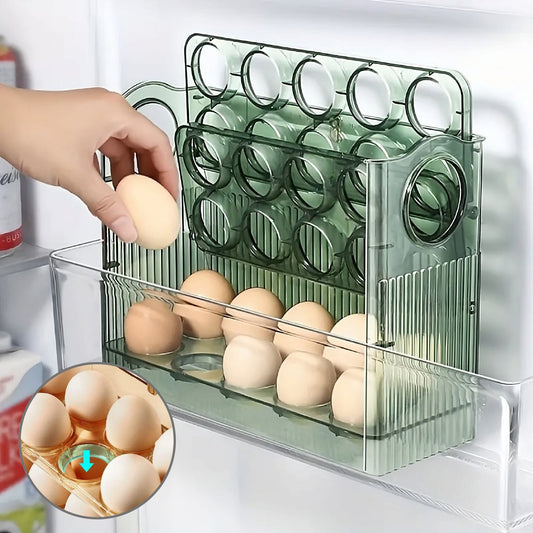 Bandeja para huevos de 3 capas de gran capacidad con inversión automática de 90 grados