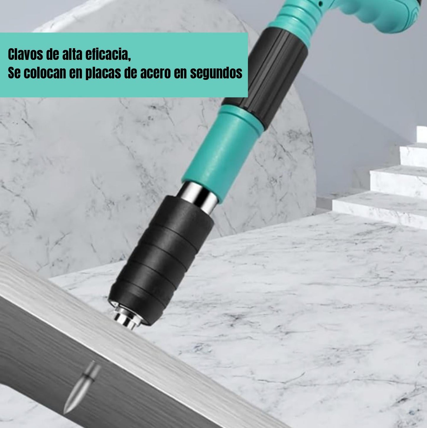 [10 piezas de clavos gratis] Pistola de clavos de pared Herramienta de fijación para la pared de cemento, pistola de clavos de hormigón, mini máquina portátil de disparar clavos, usado en la ganadería