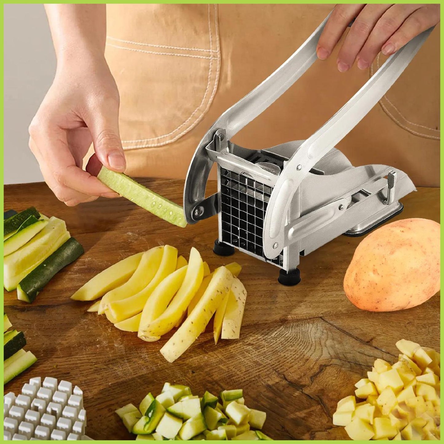 Cortador De Patatas Y Verduras De Acero Inoxidable