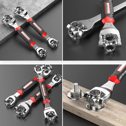 [52 en 1] Llave de vaso universal con cabezal giratorio de 360° y mango de goma